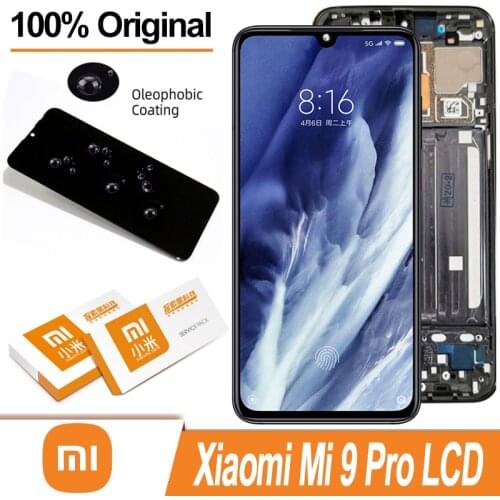 100% Original For 6.39" Xiaomi MI 9 Pro Amoled LCD Display Screen With Frame+Touch Screen Digitizer For MI9 Pro LCD Display