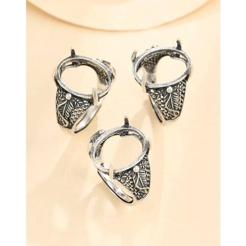 12*16mm 925 STERLING SILVER men Semi Mount Bases Blanks base blank Pad ring Setting jewelry findings diy A5714