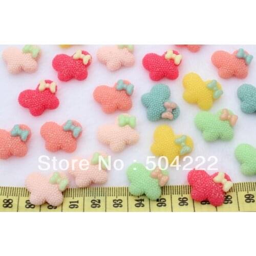 200pcs mixed lovely pastel butterfly Cabochons 20mm Cell phone decor, hair accessory, embellishment, DIY