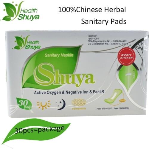 30pcs/Pack Anion Sanitary Pads Menstrual Pads Anion Sanitary Towels Cotton 100%Chinese Herbal Medicine Hygienic Pad Panty Liner