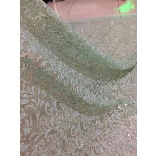 5yards glued print glitter net tulle mesh lace fabric for sawing / evening dress/stage light color JRB-22125