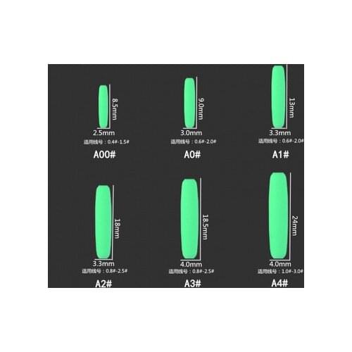 60 Packs Luminous Fishing Float Seven-star Beans 00#-4# Cylinder Night Fishing Float Fishing Tackle Accessories A377
