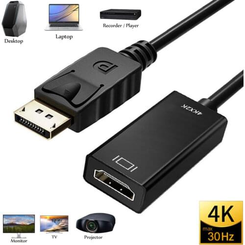 DP To HDMI Adapter Converter,4K 1080P Display Port DP To HDMI Cable Male To Female Port for PC,Monitor,Projector,HDTV,laptop