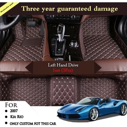 Car Floor Mats For Kia Rio 2007 Carpets Waterproof Artificial Leather Rugs Custom Foot Pads Auto Styling Interior Accessories