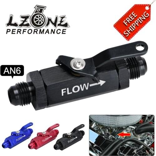 FREE SHIPPING - AN6 AN8 AN10 Aluminum Inline Fuel Filter Shut Off Valve Cut Off Valve Fitting w/ Cable Lever 1Pcs