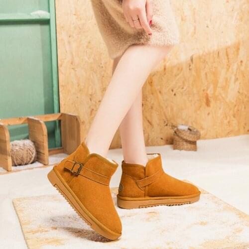 Big Size 11 12 13 14 15 Europeans and Americans with round head, belt buckle and warm boots for leisure