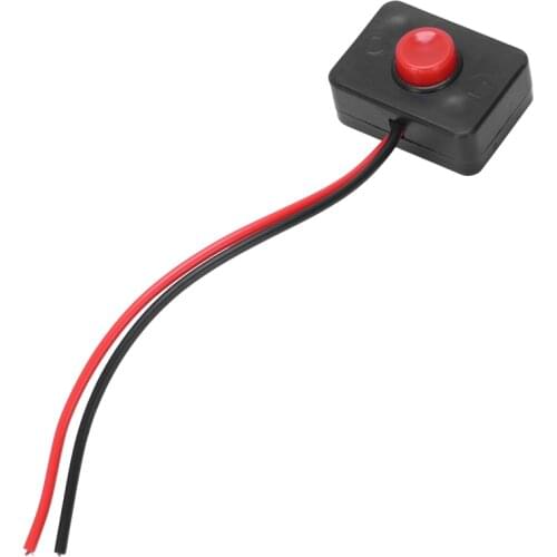 DC 12V2A Adhesive base push button momentarily action wired switch for automobiles