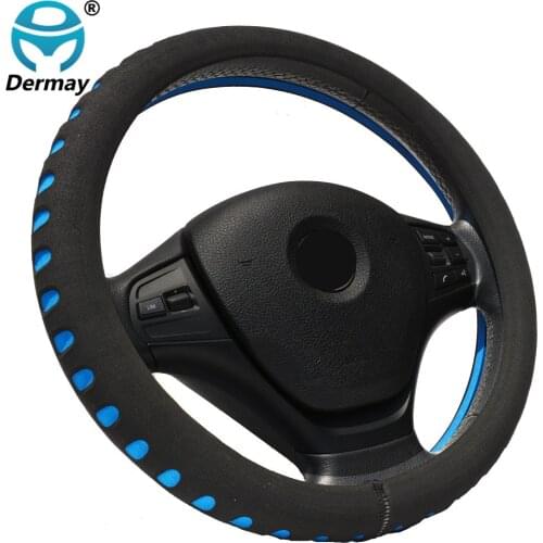 DERMAY EVA Punching Red car steering wheel cover 38CM Universal Auto steering wheel covers Car Interior Accessories