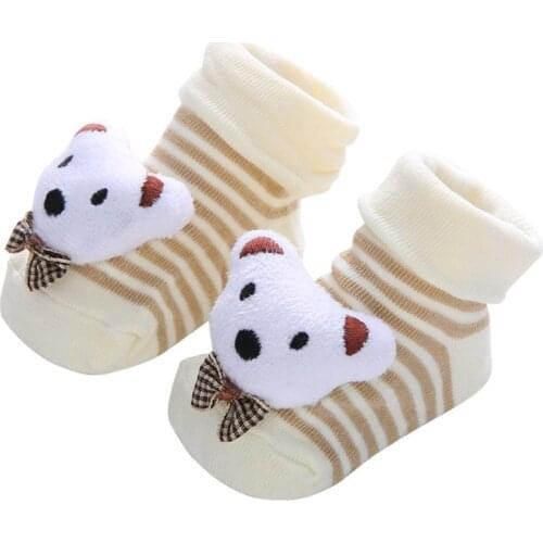 Baby Socks Floor Non-slip Cotton Cartoon Doll socks with bells Baby Girls Boys Soft Cute Boots