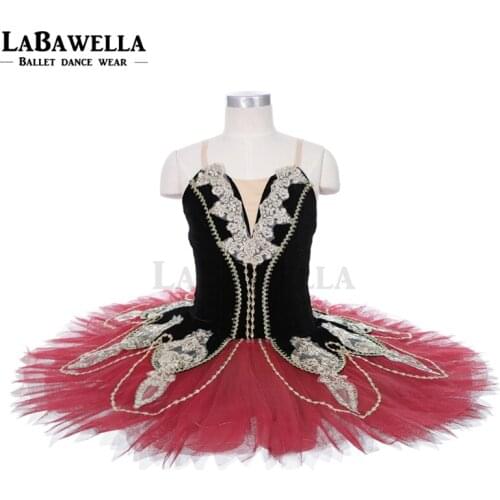 Black Red Don Quixote Professional Ballet Tutu Girls classical Ballet Tutu Stage Costume Adult Performance Pancake Tutus JY002C
