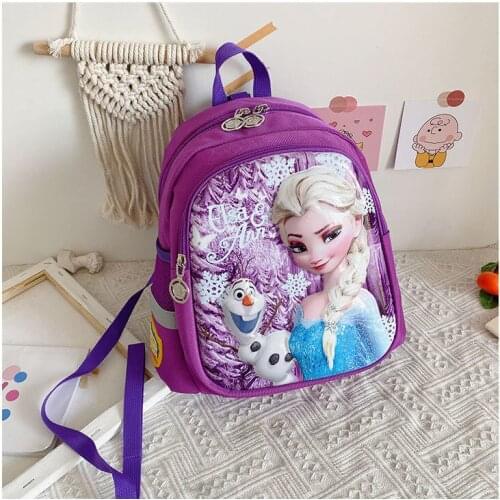 Disney princess girls frozen elsa anna cartoon Backpacks kids School handbag shoulder bag gift