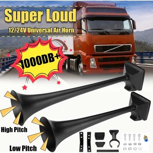 1000DB Trumpets Musical La Cucaracha Air Horn Compressor Car Truck Boat Van Chrome 12V 24V Air Electronic Compressor