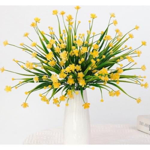 3 Branches Artificial Flower 7-Branch Plastic Fake Flower Lotus Flower Lifelike Faux Plant for Home balcony garden wedding decor