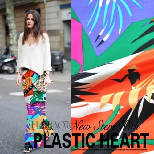 LEO&LIN 100% silk crepe de chine colorful spring summer dress shirt fabrics (1 meter)