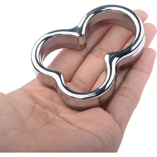Metal Chastity Devices Penis Ring Ball Stretcher Scrotal Bondage Cock Ring Sex Toys For Men Erotic Delay Time Penis Ring
