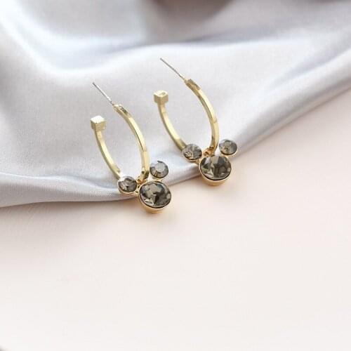 Cute Mouse Earrings Hooks Crystals For Women Elegant Jewelry 2020 Charm Luxury Fashion Anime Accessories Wholesale Korean