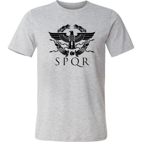 Men T-Shirts SPQR Roman Gladiator Imperial Golden Eagle Summer T-Shirt Mens Harajuku Punk Rock T Shirt Casual Tops Tees Shirt