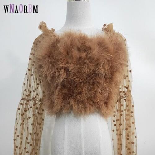 Latest hot selling 100% natural Ostrich hair bra underwear sexy sleeve womens fur coat Turkey hair real fur coat