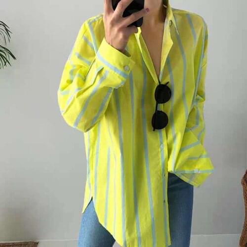 Spring and Autumn New Stripe long-sleeved Shirt Women Korean version loose slimming long BF stylish undershirt coat