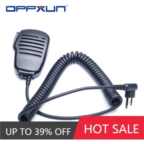 OPPXUN R-312 2Pin PTT Mic Speaker Microphone PU Wire For Motorola GP68/GP88/GP300 For TYT TC-500/TC-600/TC-700 Walkie Talkie