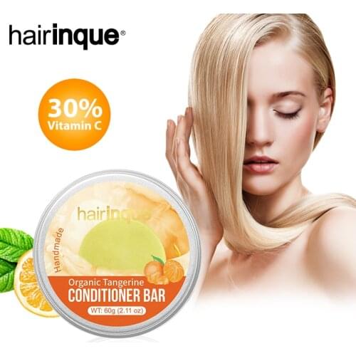 HAIRINQUE Organic hair tangerine conditioner bar handmade inlcude VITAMIN C moisturising hair solid conditioner bar