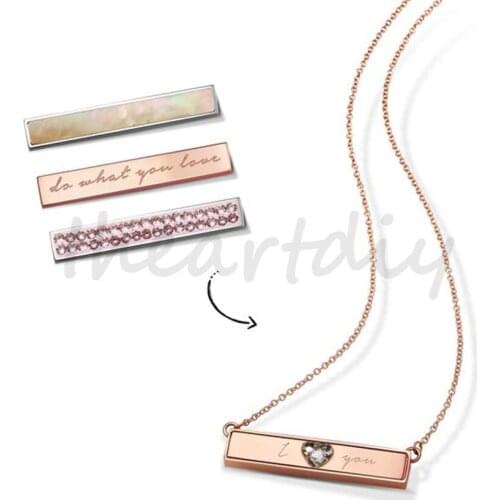"PRESELL PRODUCT" 316L Stainless Steel interchangeable Bar Necklace toned with 60cm Chain fit Rectangle Magentic exclusief bar