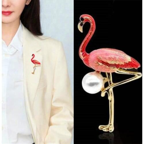 Queenjoy Flamingo Brooches For Clothes