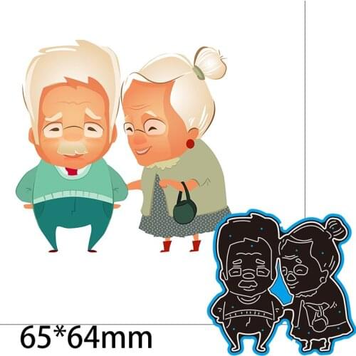 65*64mm Old Couple Cutting Metal Dies New Stencils DIY Scrapbooking Paper Cards Craft Making Craft Decoration