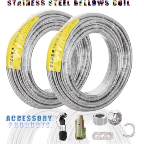 SUS304 STAINESS STEEL BELLOWS 1/2 Tube Plumbing Hose Water Corrugated Pipe With Accossory