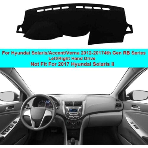 Car Inner Dashboard Cover Dash Mat Carpet Cape Cushion For Hyundai Solaris Accent Verna 2012-2017 4th Gen RB Series Car Styling