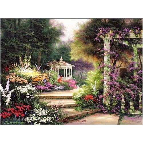 Embroidery Counted Cross Stitch Kits Needlework - Crafts 14 ct DMC Color DIY Arts Handmade Decor - Emerald Garden