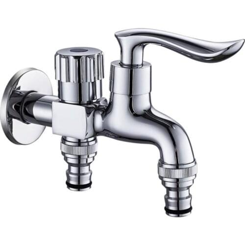 High quality copper complete single cold washing machine special faucet double water nozzle