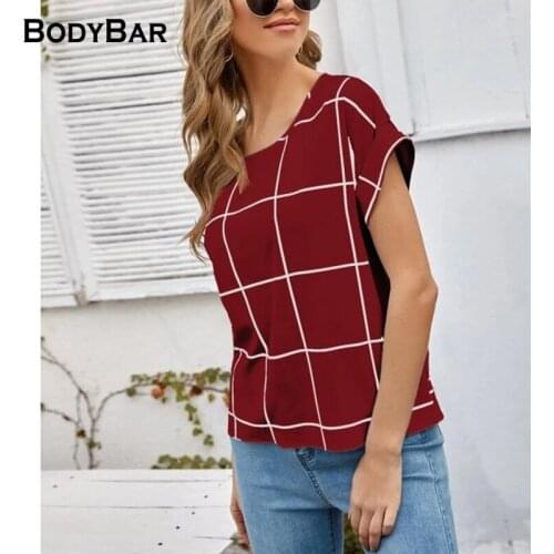 Lattice Oversized Women T-shirt O-neck Casual Printed Short Sleeve Pullover Top Female Summer Basic Tees Loose Plus Size 3XL Tee