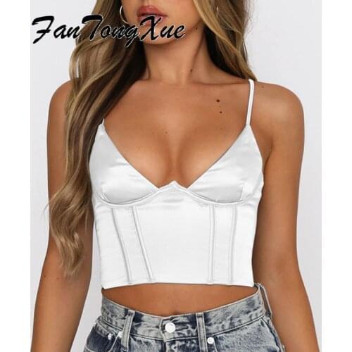 Sexy Camis Tops for Women 2021 Solid Floral Print Halter Crop Top Women Sheath Sling Deep V Neck Fashion Summer Party Tanks Tops