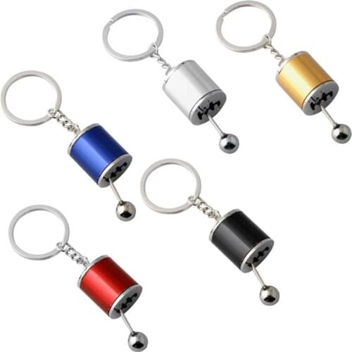 1pc Car 6 Speed Gearbox Gear head Keychain Manual Transmission Lever Metal Key Ring Car Refitting Metal Pendant Car gear G99F