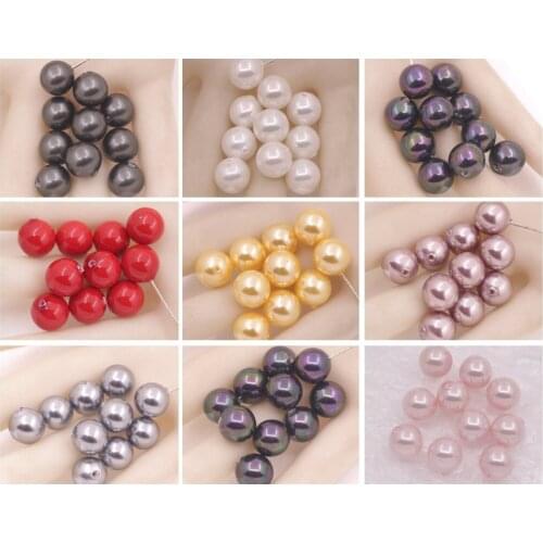 10 PCS 10mm Round Shell Mother of Pearl Half Hole DIY earring ring pendant Choose Color