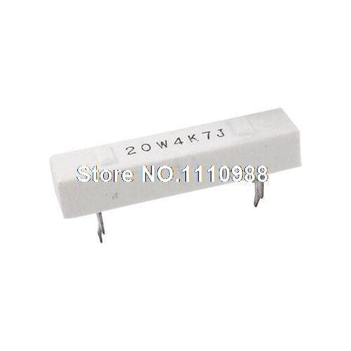 2 Pcs DIP Mount Cement Power Resistors 20W Watt 4.7K ohm