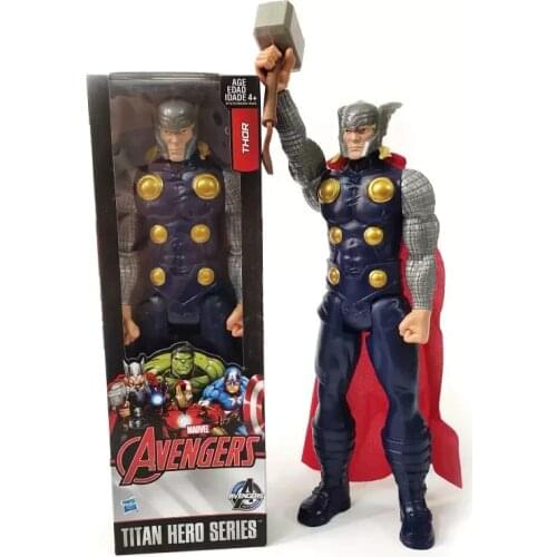 30CM Avengers Thor Toy Action Figures Superhero With Quake And Red Cloak Collective Anime Peripheral Model Marvel Fans Gift