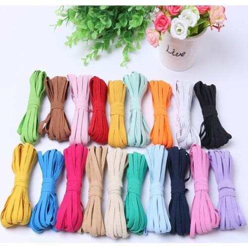 6mm Colorful High-elastic Elastic Bands Rope Rubber Band Line Spandex Ribbon Sewing Lace Trim Waist Band Garment Accessory 5M