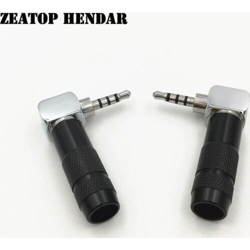 8Pcs Right Angle 90 Degree 2.5mm 4 Pole Stereo Male Jack Silver Audio Plug for Repair Headphone Earphone DIY Soldering Connector