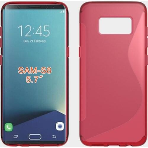 Free Shipping 100pcs/lot gligle S-line Soft TPU Silicon Skin Case for Samsung Galaxy S8 Cover Case