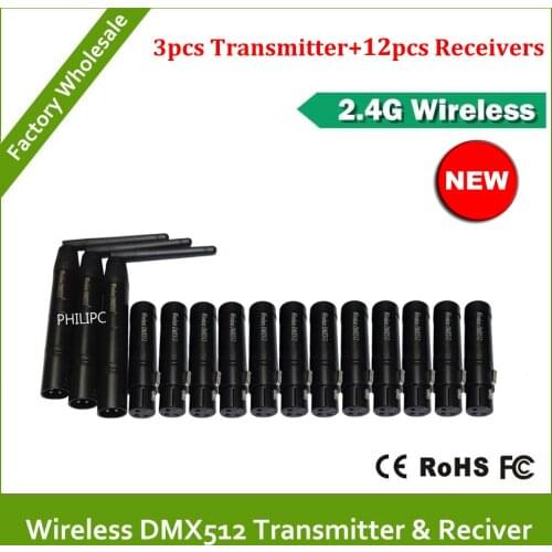 DHL Free Shipping wireless dmx dj disco stage signal receiver,2.4Ghz Wireless DMX512 transmitters,lRadio trans/ceiver