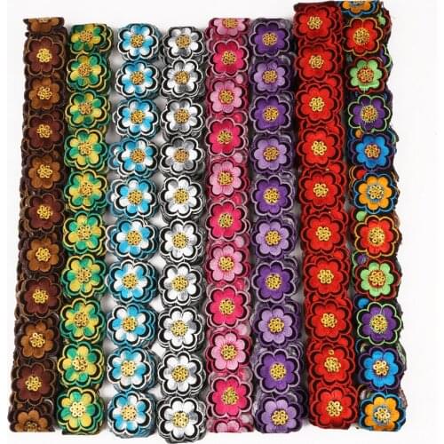 Bohemian Style 4cm Flower Lace Trim Embellishment Ribbon DIY Garment Sewing Decoration Craft 4.8m/lot