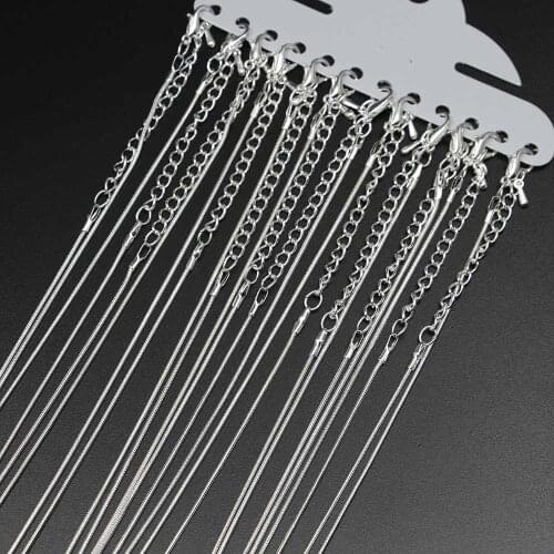 12Pcs/Pack 45cm Rhodium Gold Snake Long Necklace With Lobster Clasp Chains For DIY Jewelry Making Fingding Materials Accessories