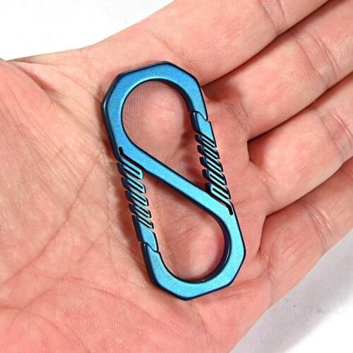 Outdoor EDC Titanium Alloy Carabiner Keychain Hook Tools Multi-functional Traveller Key Ring Clip