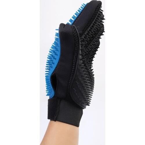 Two-sided Pet Grooming Glove Cat Hair Removal Mitts De-Shedding Brush Combs For Cat Dog Horse Silicone Cleaning Massage Brush