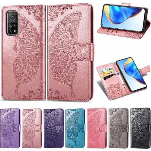 For Xiaomi 10T Pro Case Flip Wallet Leather Case On For Xiaomi Mi 10T Lite 10T Pro Cover Butterfly Mmbossing Phone Cases