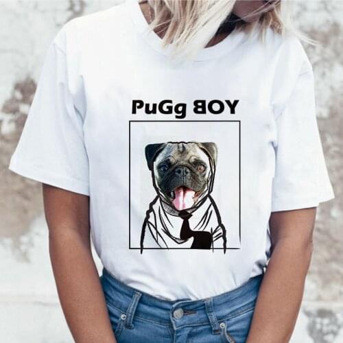 Women T shirt Kawaii Dog Printing Clothes O-neck Casual white T-shirt Harajuku 90s Cute Graphics Tees Short sleeve Female Tshirt
