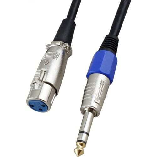 Jack 6.35 Mm Nickel Plated Instrument Guitar Cable Male To XLR Microphone Audio Cable Female for Speaker Ampifier