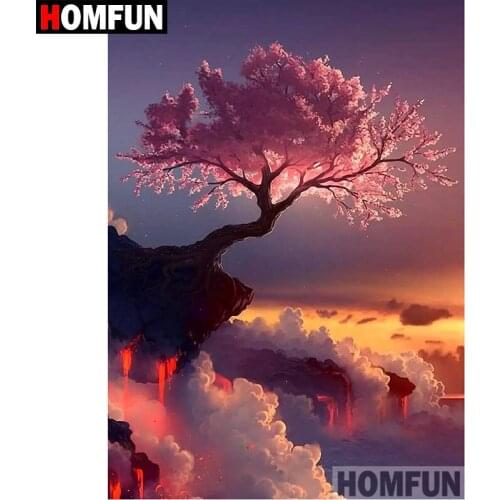 HOMFUN 3D Diamond Painting "flower tree" DIY Full Rhinestones Drill Cross-stitch Kits Square Round Diamond Embroidery A09476